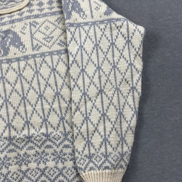 Vintage Oslo Sweater Shop Womens Sweater Medium 42 Fair Isle Wool Polar Bear - Picture 5 of 15
